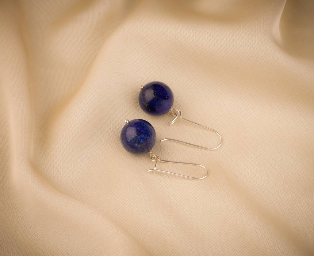 Lapis Lazuli Silver Dangler Drops : PTE48
