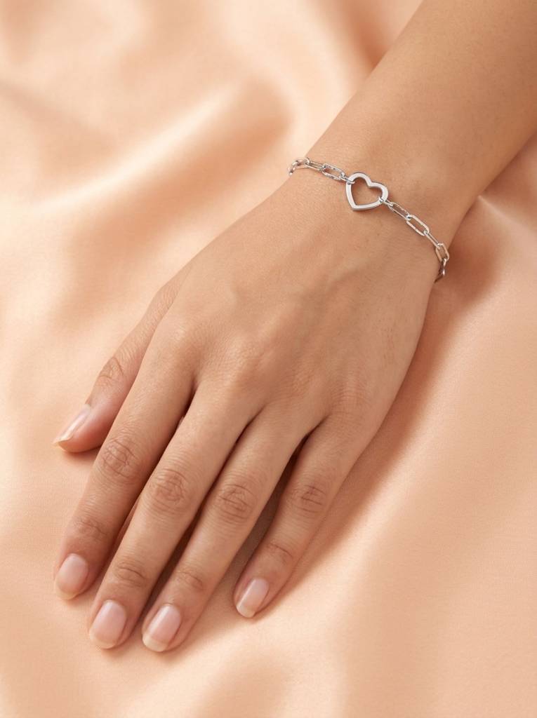 Heart Paperclip Chain Bracelet : BR1154