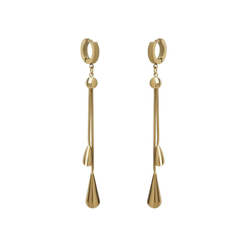 Waterdrop Chain Dangle Earrings For Women - Waterproof & Anti-Tarnish : ER0011