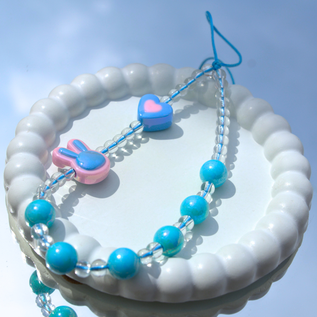 Blue Bubbles Bunny Korean Phone Charm : PC06