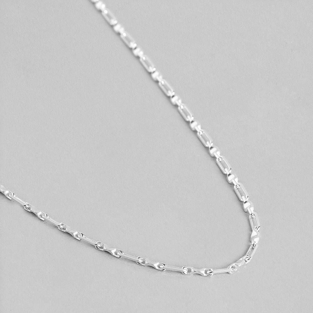 Shimmering Reflections Rhodium-Plated 925 Sterling Silver Chain For Men : CH-10041