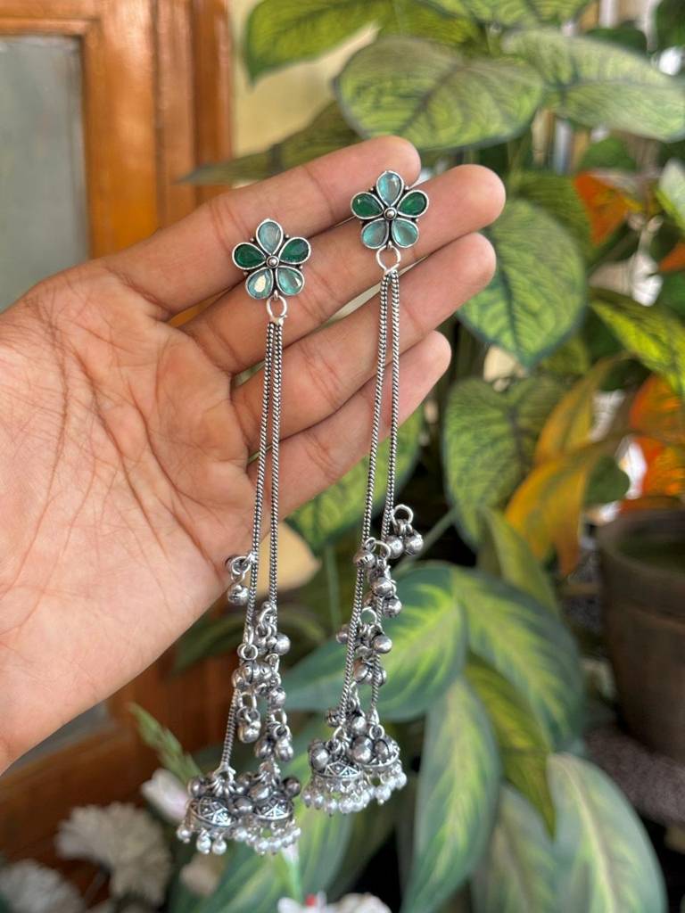 Traditional Kashmiri Long Drop Earrings : NA_ST_ER_264_3