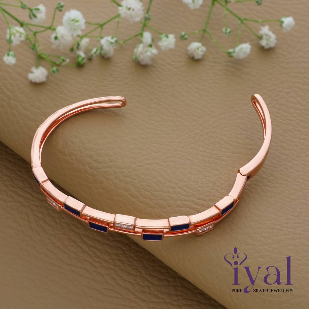 Adorable Rose Gold Polish Silver Kada : KA-2
