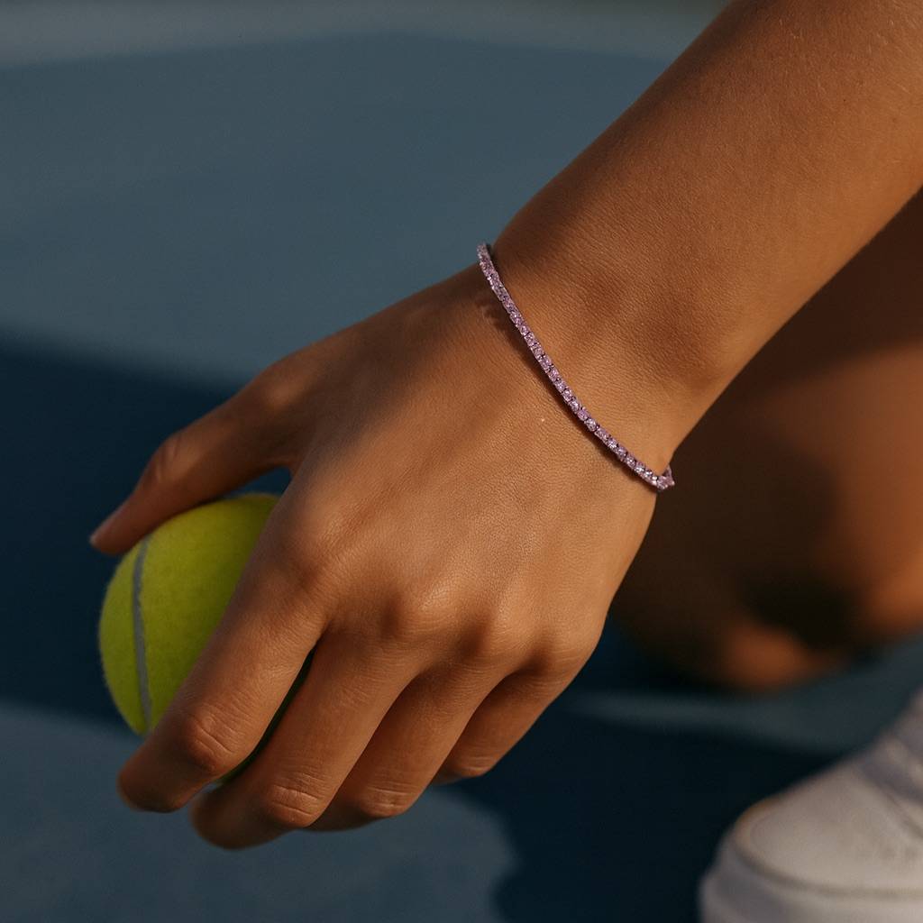 2Mm Light Pink Tennis Bracelet : 2MMLIGHTPINKTENNISBRACELET