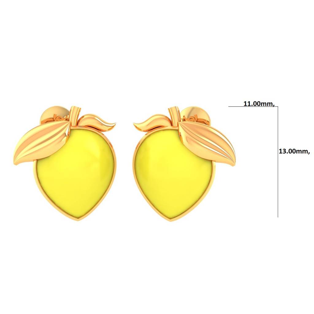 925 Pure Silver Mango Inspired Stud Earrings For Girls And Kids : TWP1307