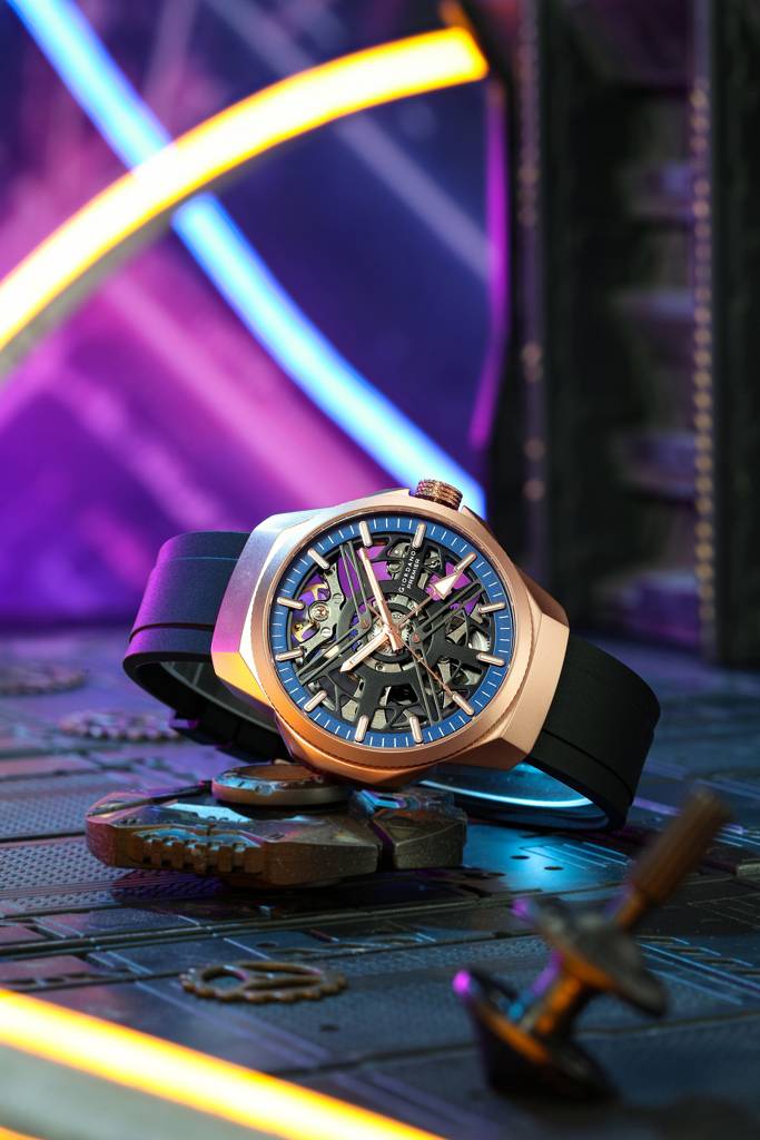 Premier Xapphire Collection Automatic Watch For Men With Round Skeleton Dial, Exposed-Gear Design, Luminous Hand : GZ-50232-03