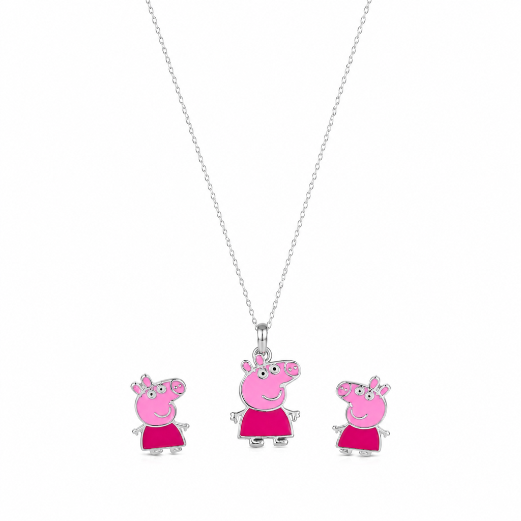 Little Piggy Girls Sterling Silver Pendant Set : K006