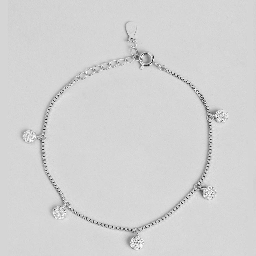 Eternal Circles 925 Sterling Silver Rhodium-Plated Circle Bracelet : BR-80242-R