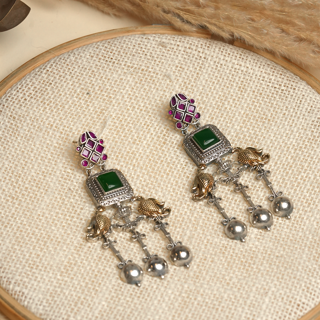 Silver Polish Fusion Earrings : CAO0233RNG