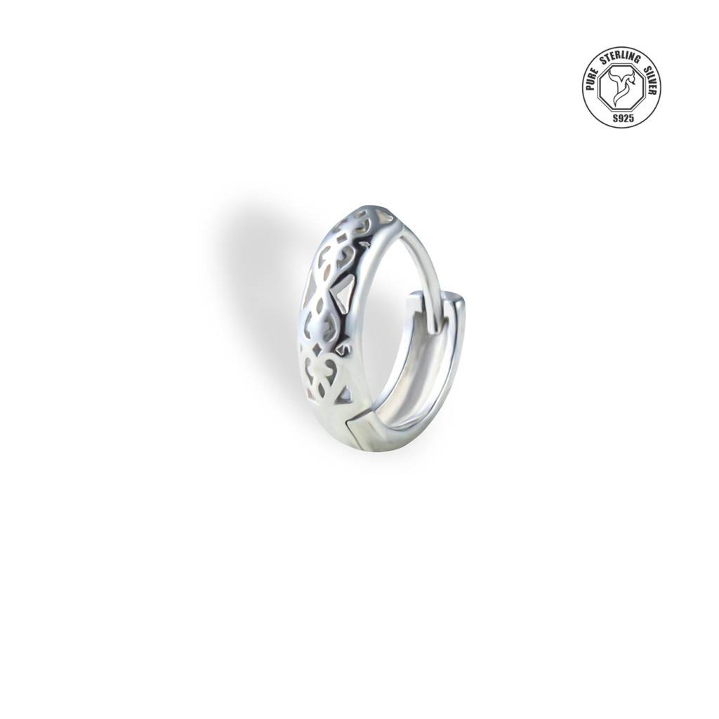 Ethereal Carved Silver Stud Bali : TRBLTL0019