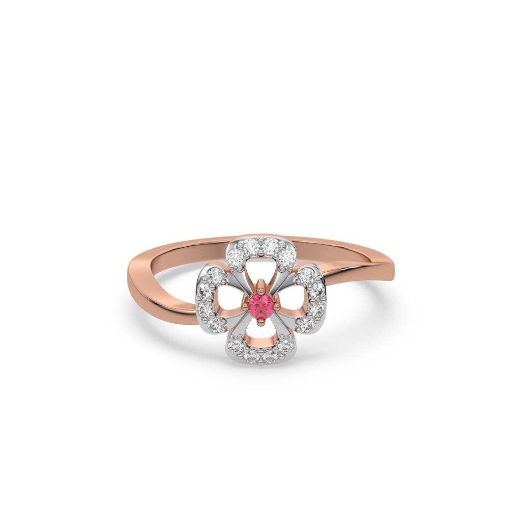 0.17Ct Lab Grown Diamond Ring In 18Kt Rose Gold Vermeil : LLRG0128