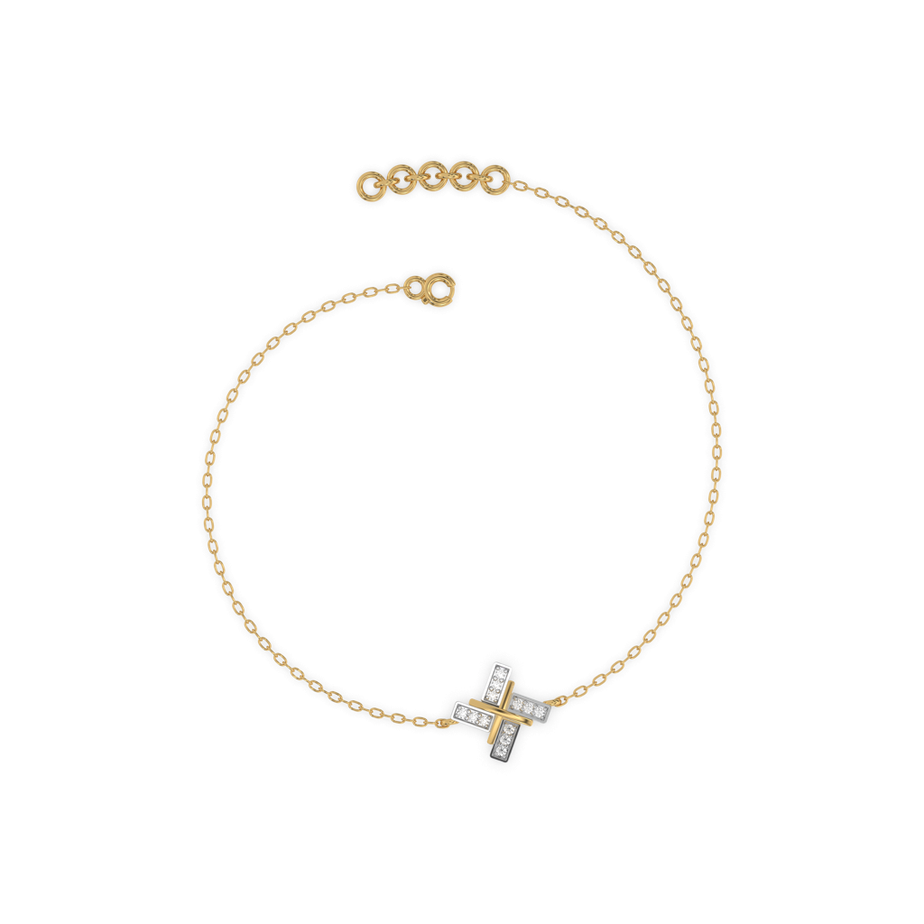 Geometric Glow - Lab Diamond Bracelet : LLBR0108