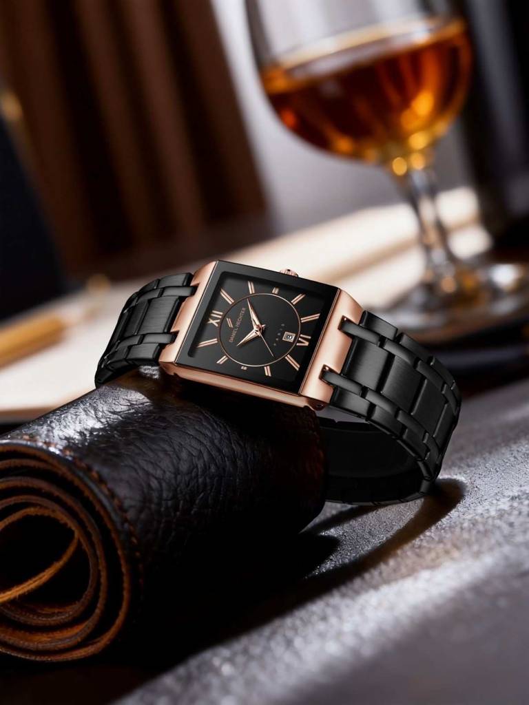 Daniel Hechter Paris Gallieni Collection Vintage Analog Watch For Men - Rectangular Dial With Roman Numerals, Dat : DHM1029-22
