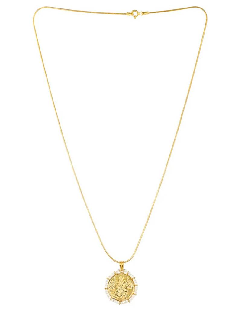 Kuber Silver Gold Plated Coin Necklace : U100SG010N0202