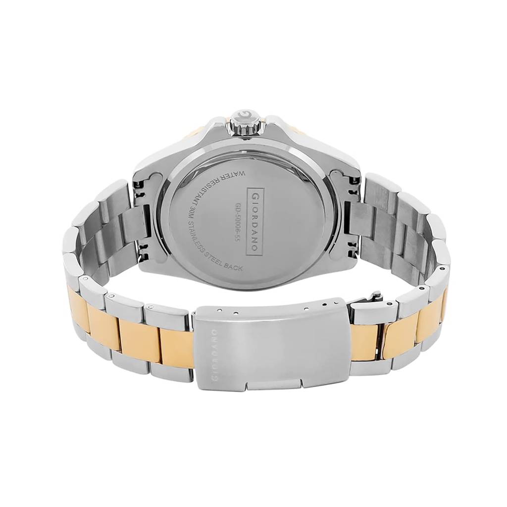 Analog Wrist Watch For Men Stylish Metal Strap With Water Resistant 3 Hand Mechanism Watch : GD-50006-55