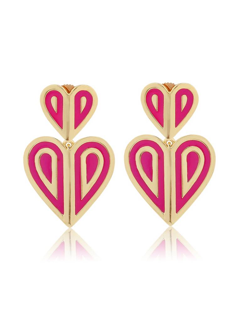 Valentine’S Day  Pop Heart Bold Earrings : 8905124574883