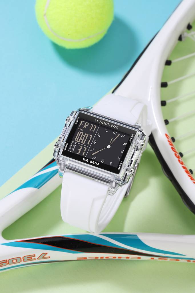 Analog-Digital Quartz Watch For Men With Square Dial, Day-Date Display, Silicone Strap And Water Resistance : LFM10015-02