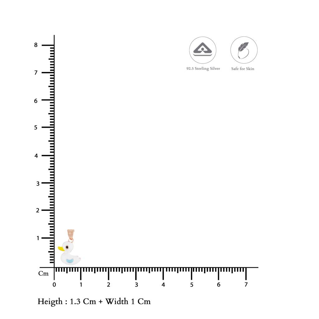 Lovely Duck Rose Gold Polish 925 Silver Kids Chain Pendant(3+ Years) : KP-174