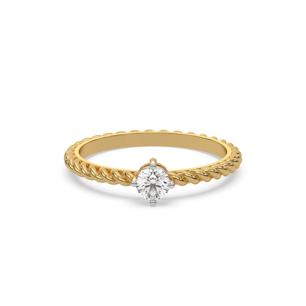 0.22Ct Lab Grown Diamond Ring In 18Kt Gold Vermeil : LLRG0153
