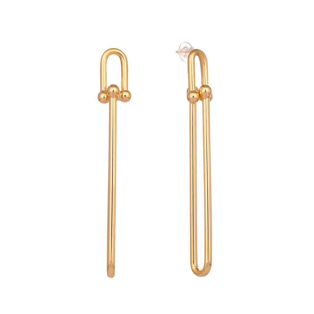 Golden Modern Glow Anti Tarnish Earrings : YI24A0309E
