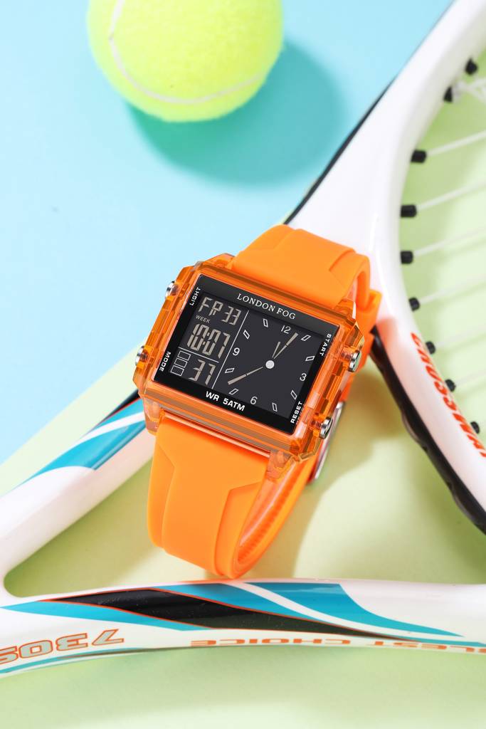 Analog-Digital Quartz Watch For Men With Square Dial, Day-Date Display, Silicone Strap And Water Resistance : LFM10015-04