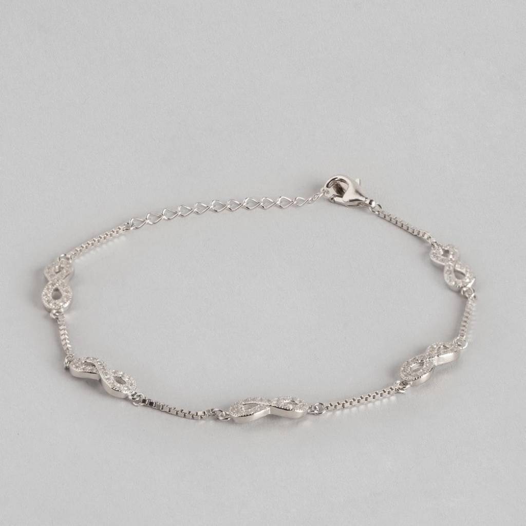 Classy Infinity 925 Sterling Silver Bracelet : BR-80049