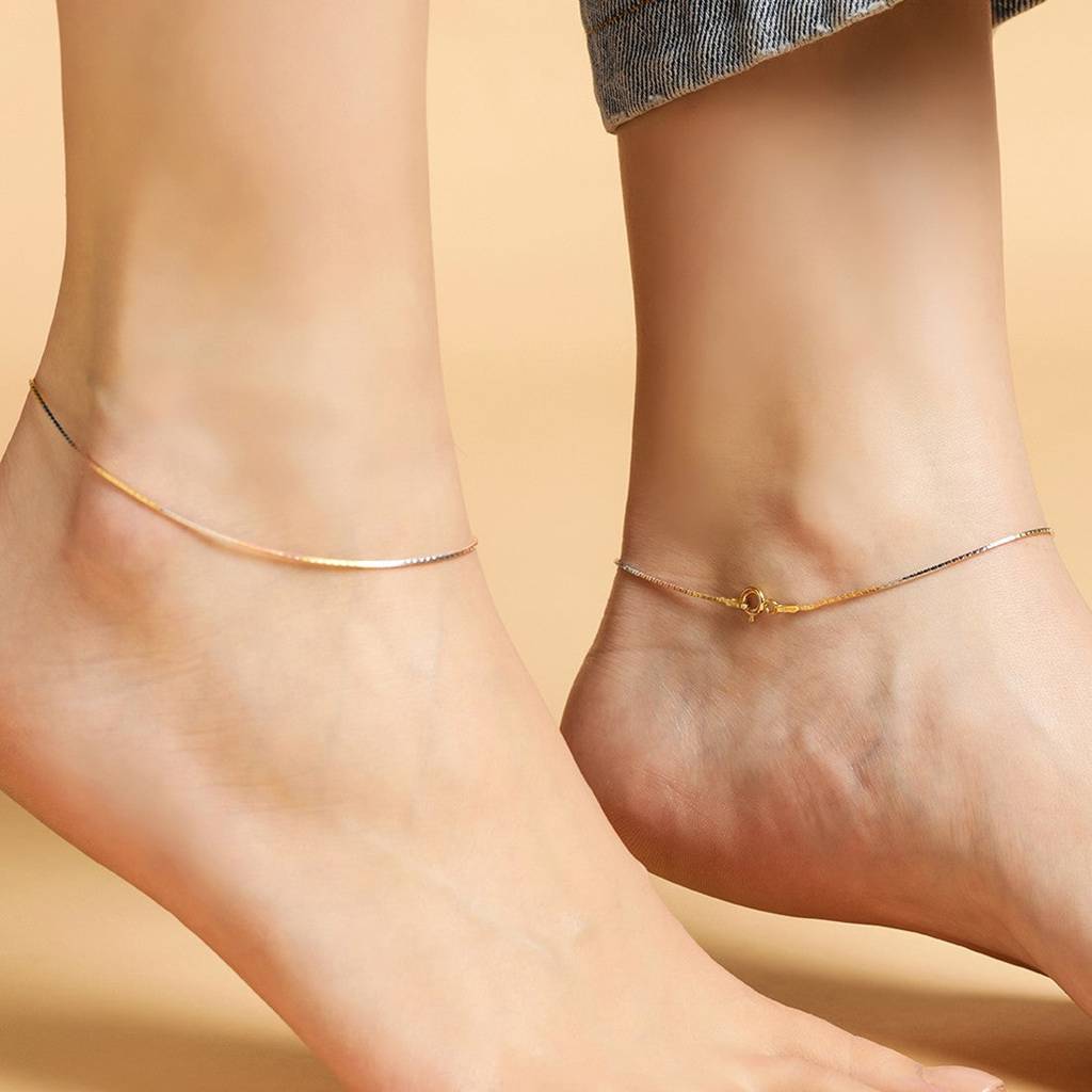 The Elegant 925 Sterling Silver Anklet Sterling Silver Multi
