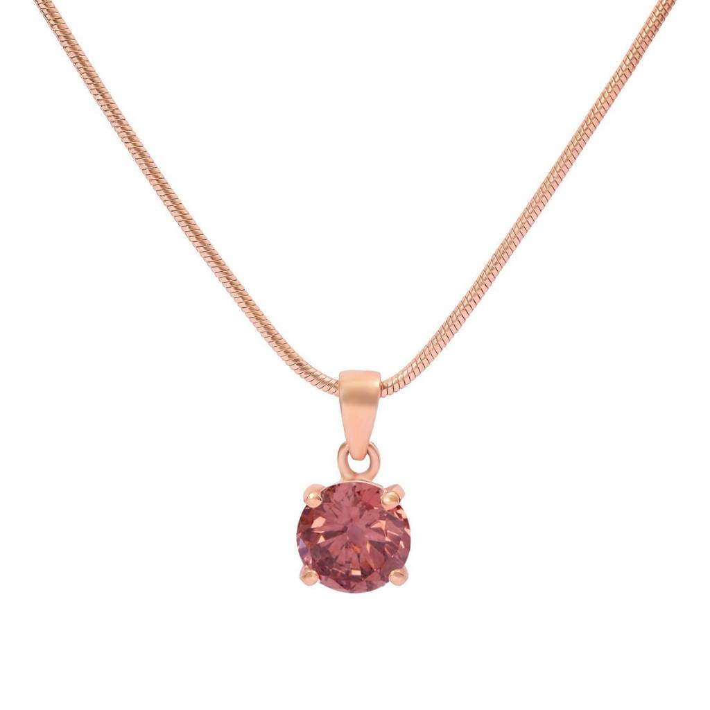 Elegant 925 Sterling Silver Pendant With Rose Gold Plated : PEN-30039-C-RG