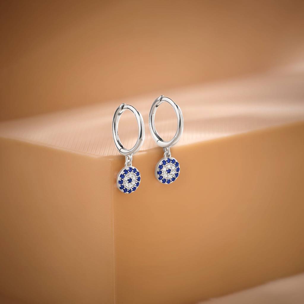 Forever Safe Silver Hoop Rhodium Plated Earrings : EAR-21009-R