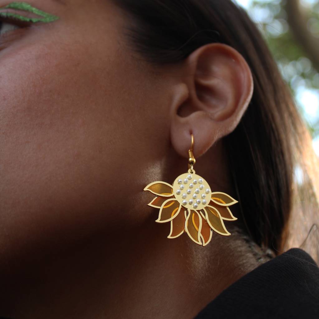 Sunflower Resin Earrings : ACE286