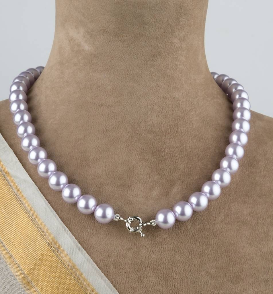 Pink Lavender Pearls Necklace Set : PRMBS13