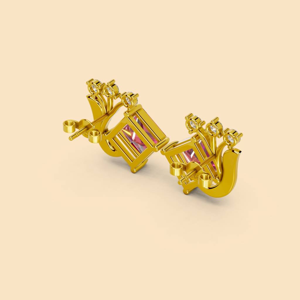 Gold Vermeil Crimson Earrings | Pure Silver With The Thickest Gold Layer : TSER-CRI-22K-70062