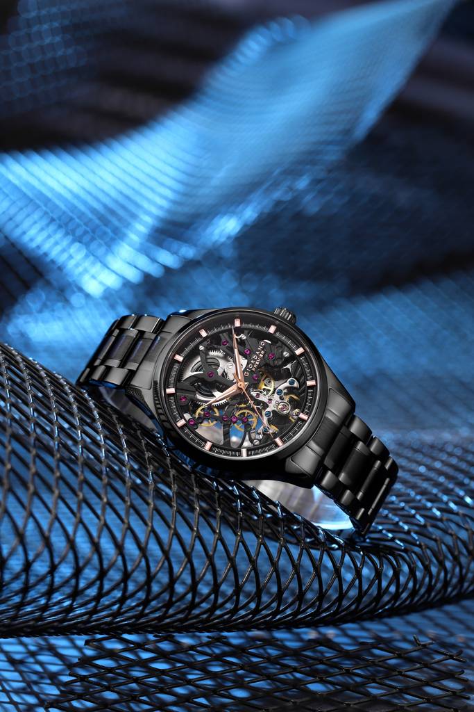 Premier Fortezza Collection Automatic Watch For Men With Skeleton Round Dial, Luminous Hands And Markers, Stainl : GZ-50225-11
