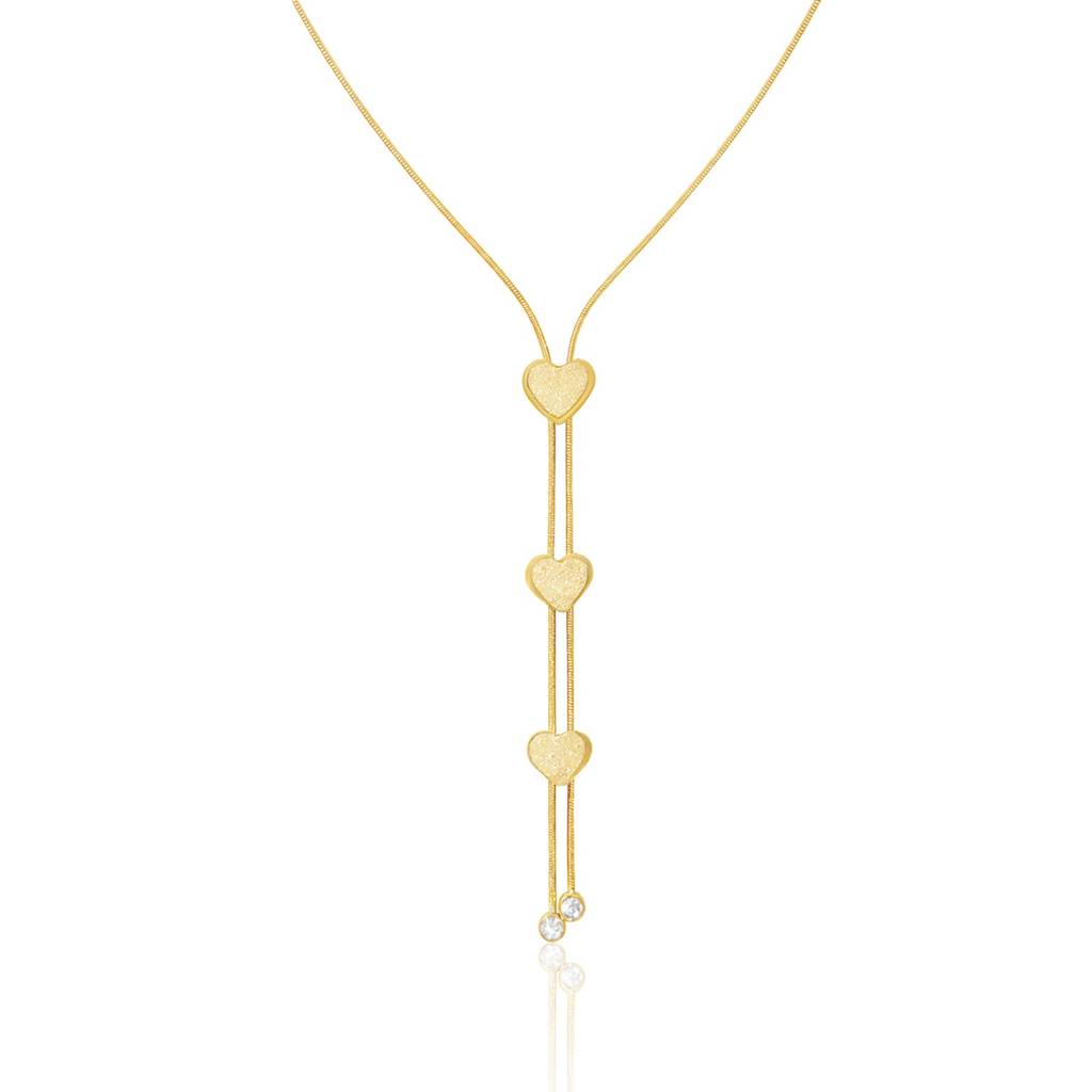 Gold-Plated Elegant Heart Drop Anti-Tarnish Necklace : HSPS60MB1614