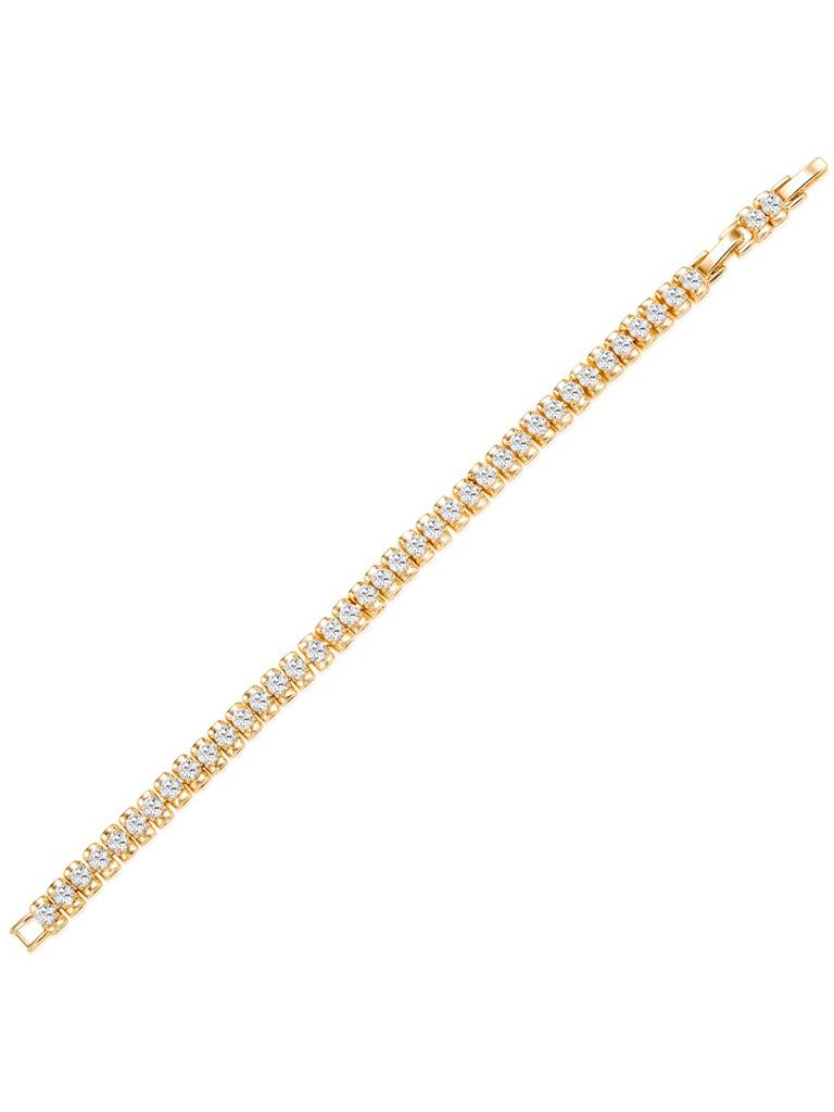 Gold Plated White Crystals Studded Openable Bracelet : PF9TB39G