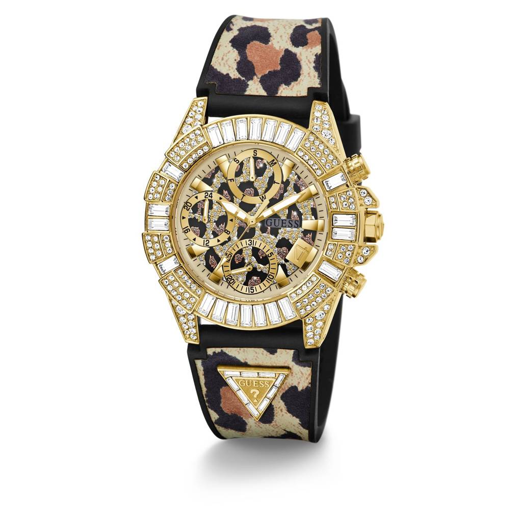 Guess Round 39Mm Champagne Dial Analog Women Watch - Gw0814L3 : GW0814L3