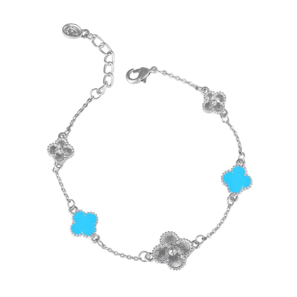 Estele Trendy Clover Leafy Style Adjustable Charm Bracelet For Women : 102184-IRBLBR