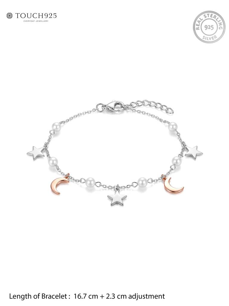 Star Moon Pearl Bracelet : ICLB3362