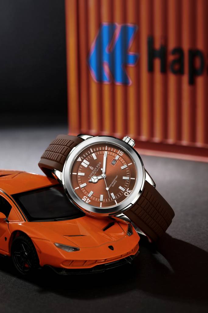 Duke Collection Analog Quartz Watch For Men With Silicone Strap, Round Metal Case, Date Display, Luminous Hands  : LFM10005-03