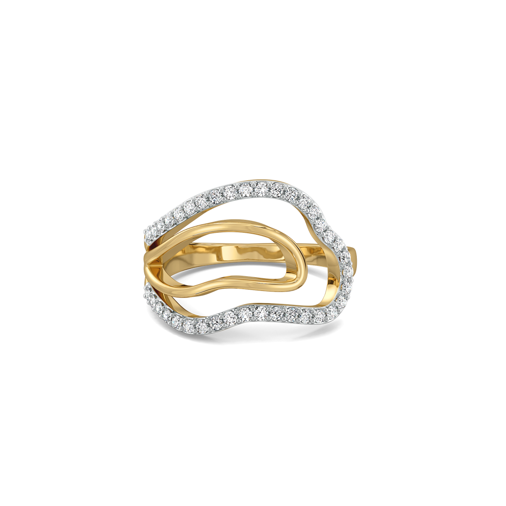 Abstract Curves - Lab Diamond Cocktail Ring : LLRG0150