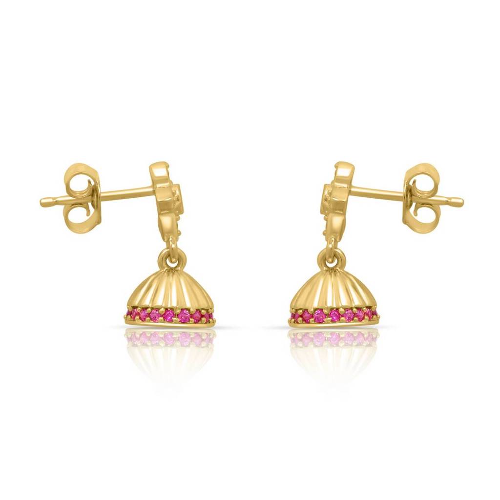 Drop Elegance Gold Plated 925 Sterling Silver Earrings : EAR-20862-G