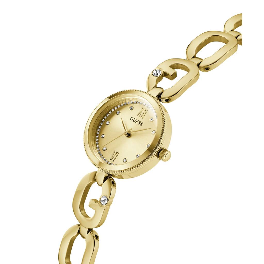 Guess Round 30Mm Gold Dial Analog Women Watch - Gw0759L2 : GW0759L2