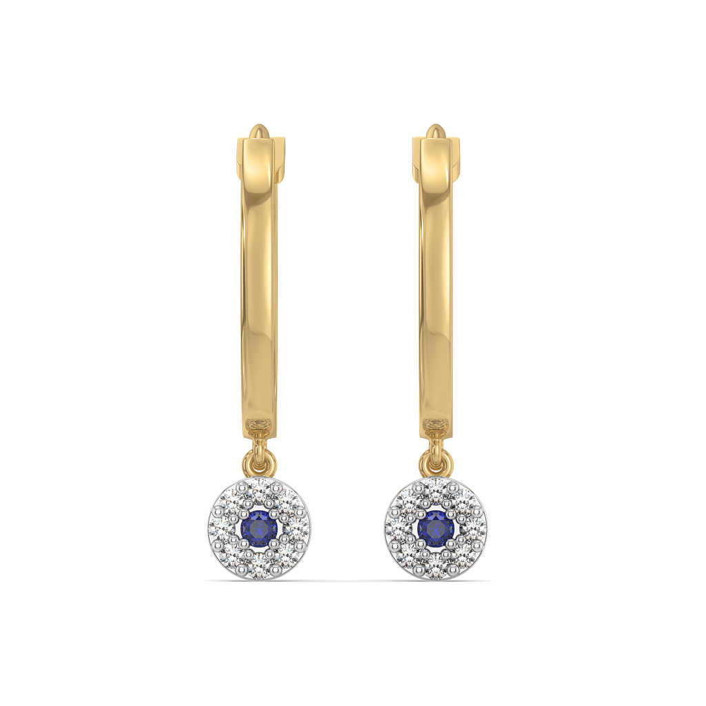 Evil Eye Huggies - Lab Diamond Earrings : LLER0110