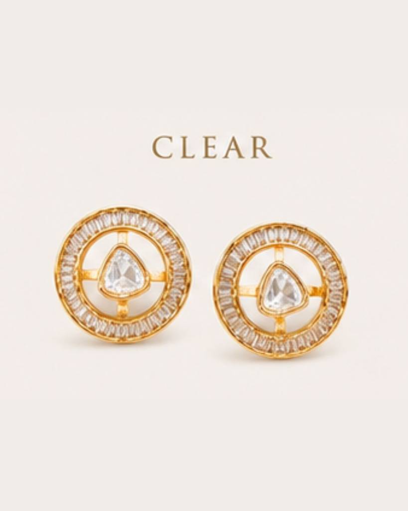 Convertible Kundan Stud Earrings For Women | Wear As Studs Or Statement Earrings : sm45