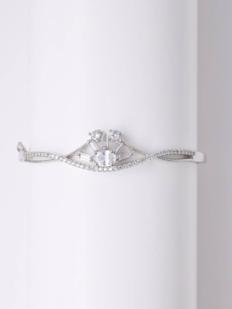 Bhuvika Bangle Bracelet | American Diamond : RKBB000001