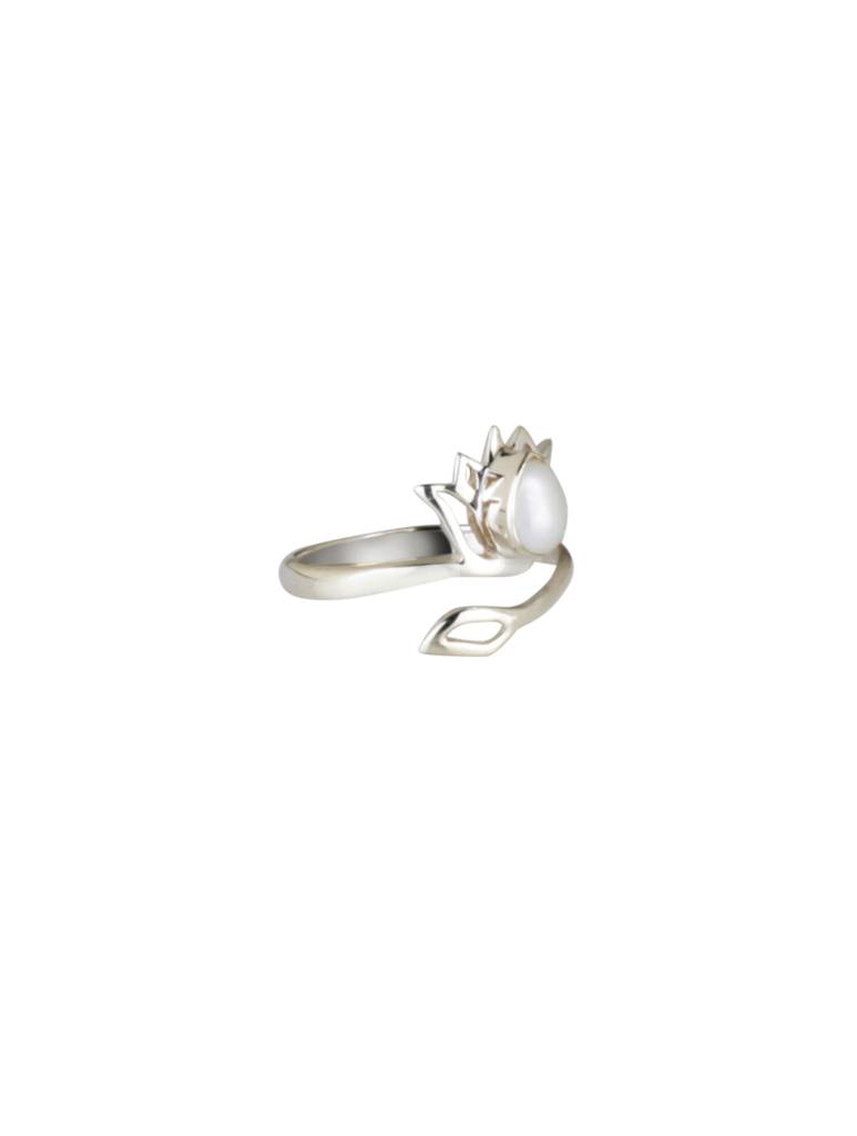 925 Sterling Silver Pearl Ring For Women | Gemstone Ring | Handmade Silver Jewelry | Elegant Daily Wear Gift : FU-1339