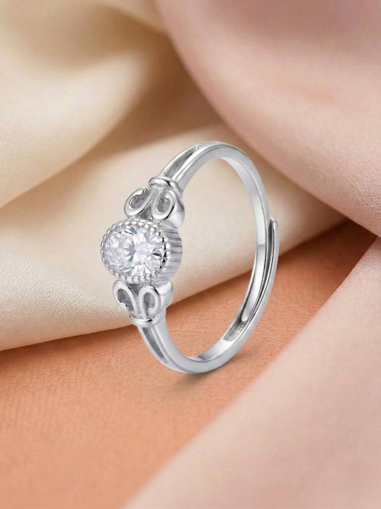 925 Pure Silver The "Aria Vintage" Oval Ring : LR1274