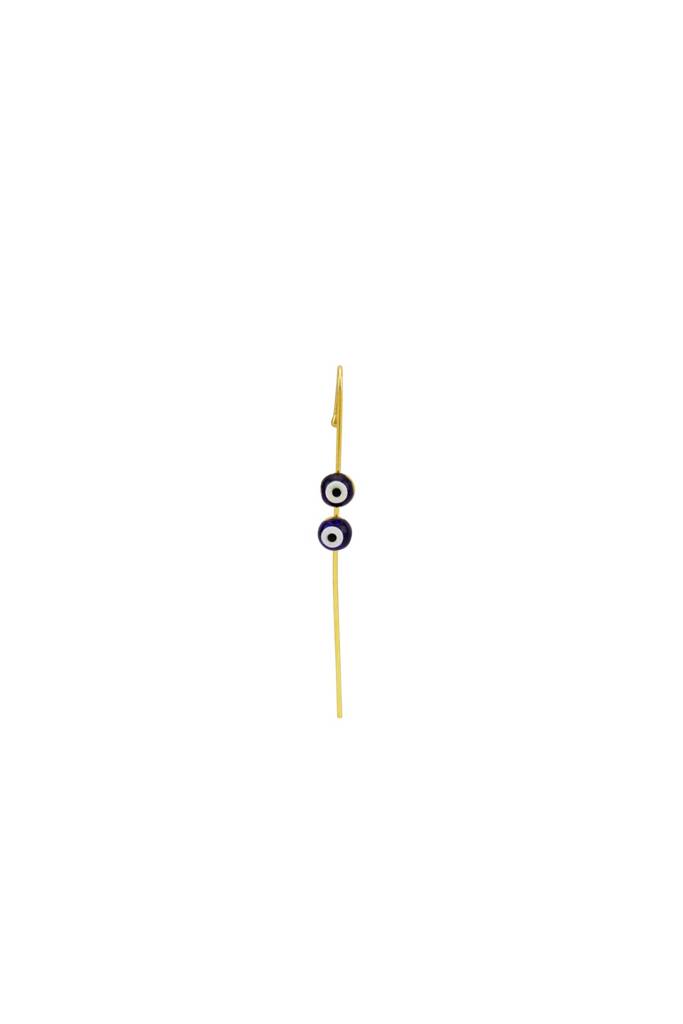 Anti-Tarnish 22Kt Gold-Plated Evil Eye Needle Earcuff-Single : EC06018