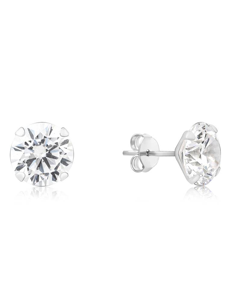 Classic Round Cz Stud Earrings : JDER2371