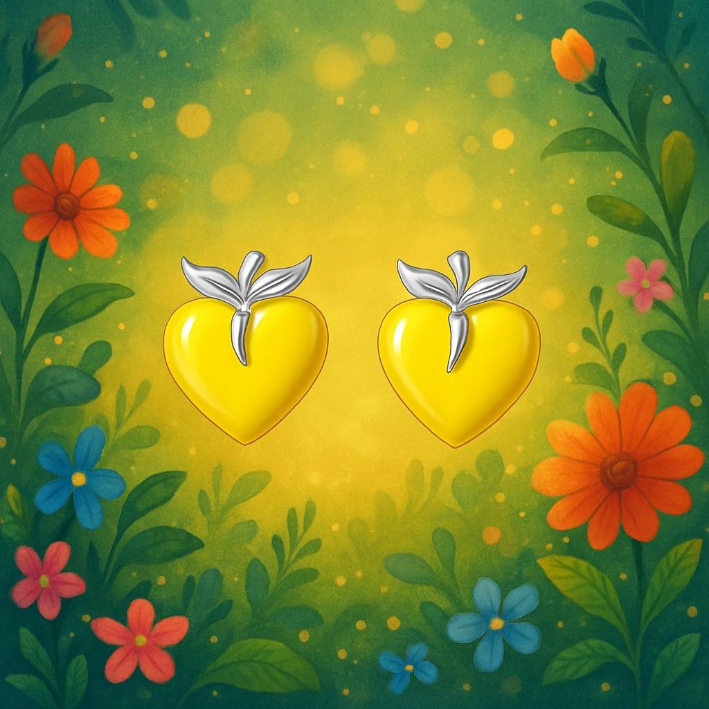 925 Pure Silver Yellow Apple Stud Earrings : TWP1325